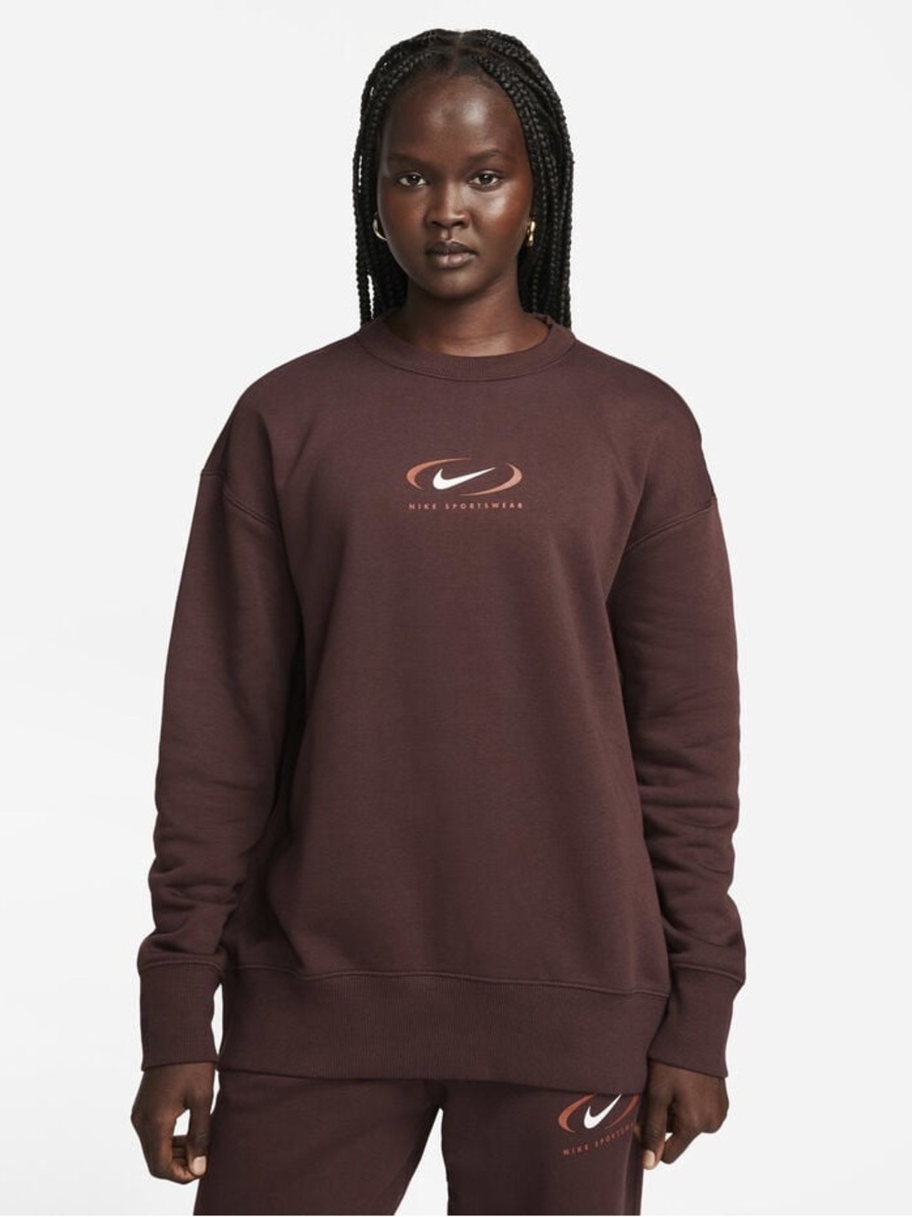 Nike Swoosh oversized fleece sweatshirt